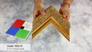 Custom-Made Picture Frames - Corner Samples: 3-1/2" Classic Ornate Gold Leaf