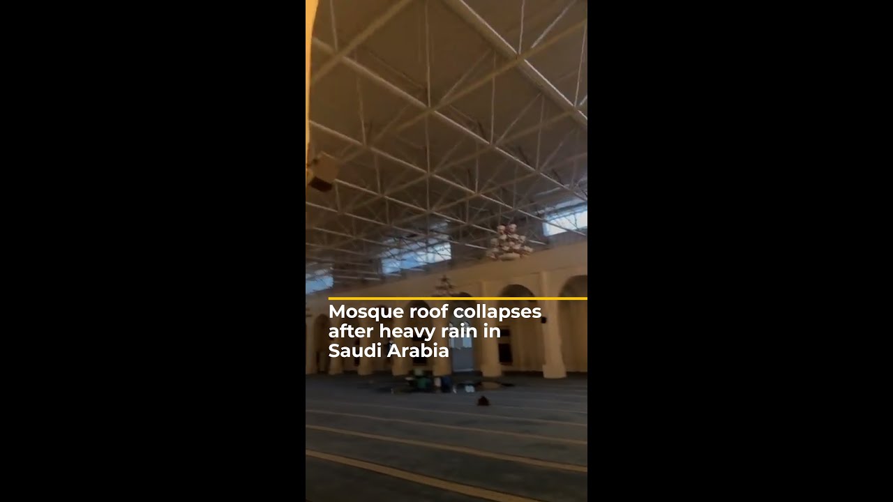 Mosque roof collapses after heavy rain in Saudi Arabia | AJ #shorts