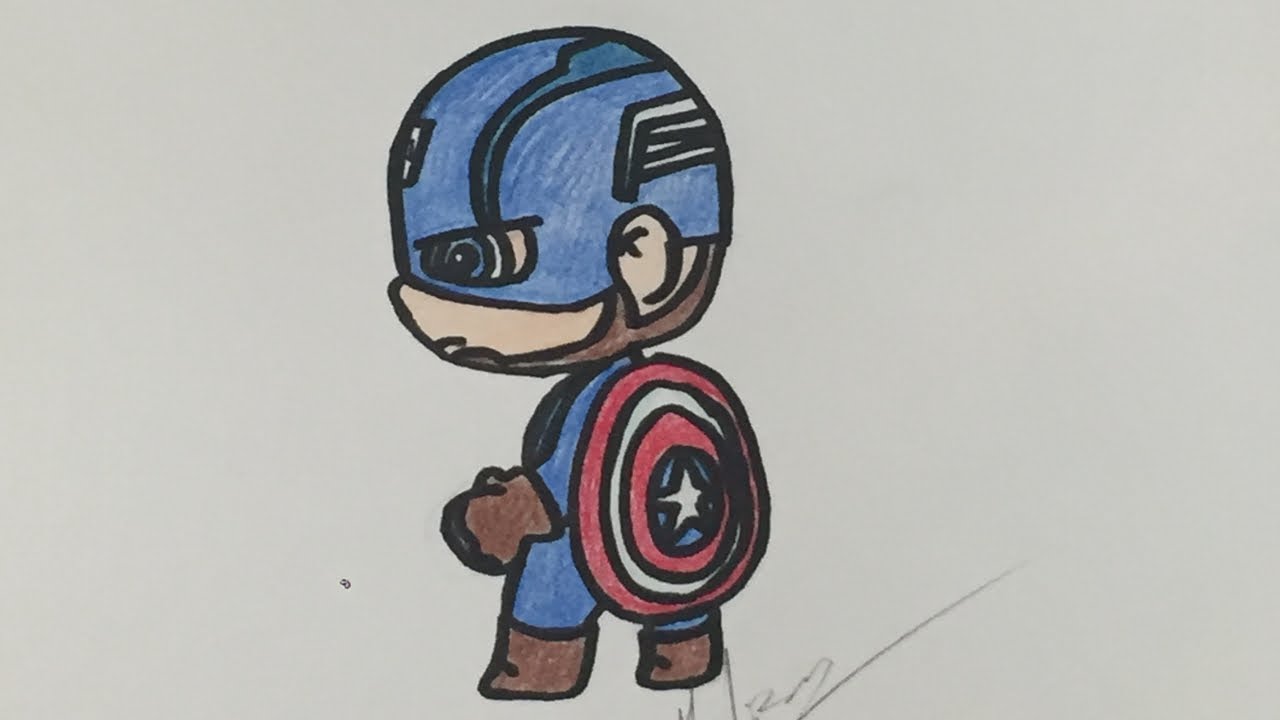 How To Draw "CUTE" Captain America! 