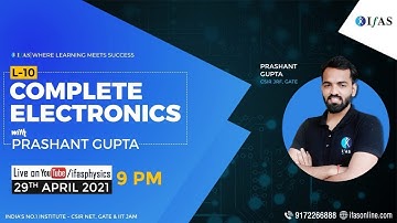 Complete Electronics with Prashant Gupta|| Lec-10 || CSIR-NET|| JEST|| IIT-JAM||GATE||TIFR
