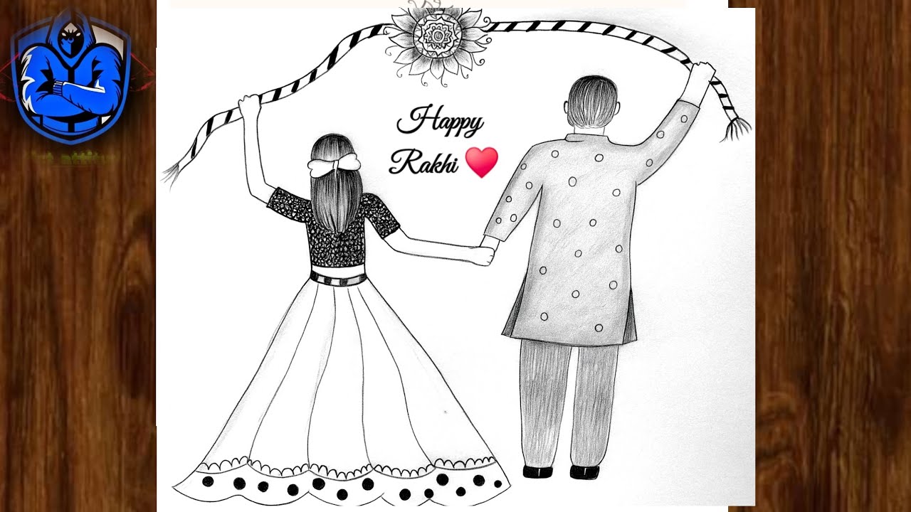 How to draw brother and sister with rakhi special|rakshabandhan drawing 2025 easy|rakhi drawing easy