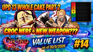 CROC BOSS NERF +GPO NEW EPIC WEAPON?? AXE HAND!!! VALUE LIST UPDATE 13 WHOLE CAKE PART 2 #14