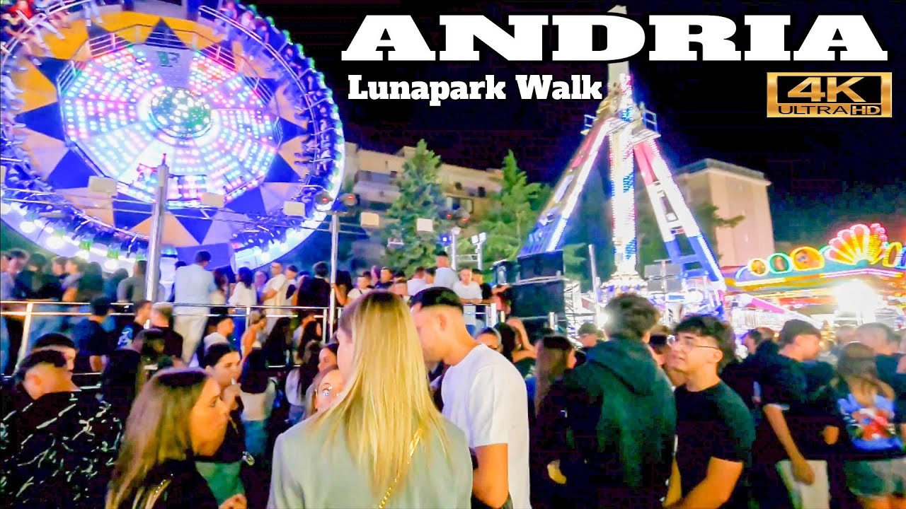 ANDRIA Lunapark 4K Walking Tour 🇮🇹 Rides Giostre 2023