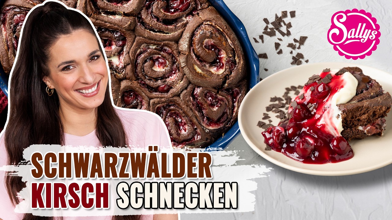 Saftige Schwarzwälder-Kirsch Schnecken 😍 - Schoko Hefeschnecken