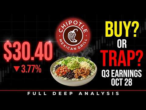 Video preview for Chipotle Stock Crash 2026: $30 Price Target, Q3 Earnings Date & Investor Risk Breakdown