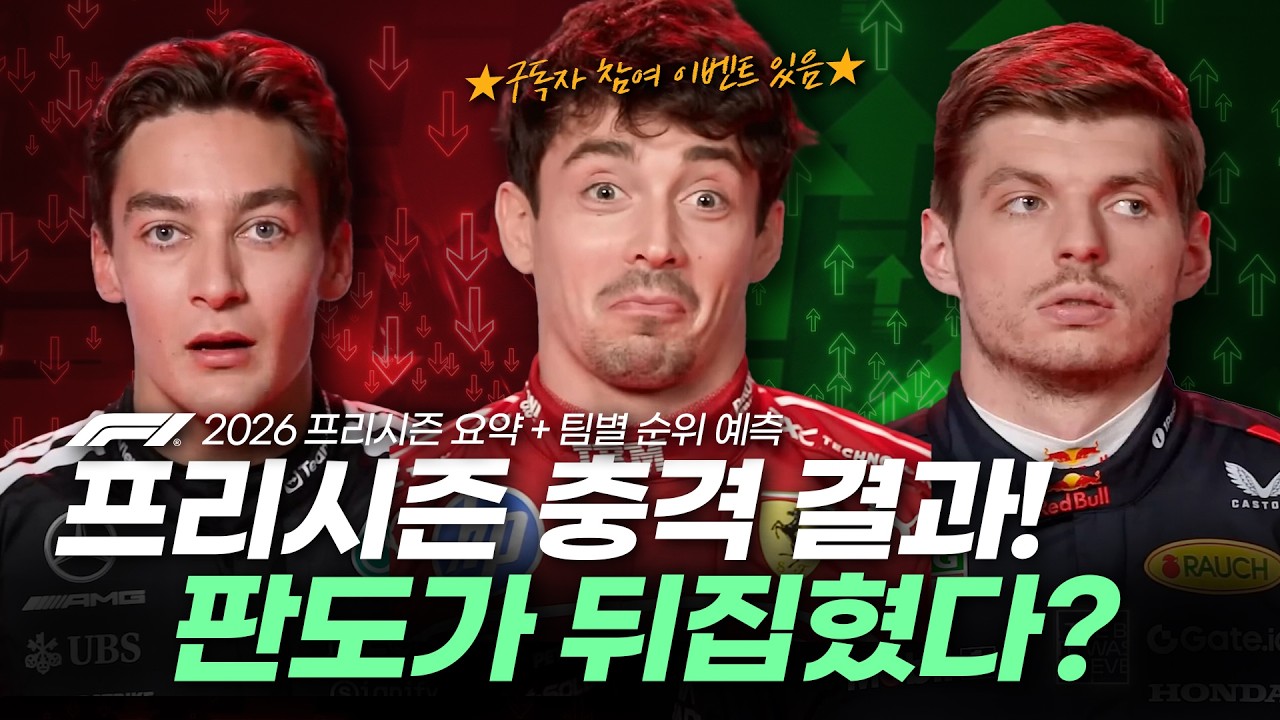 ★2026 F1 순위 예측 공개합니다★ (2026 프리시즌 요약 + 팀별 순위 예측)