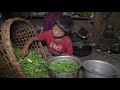 Cooking technology of green curry recipe || Village life