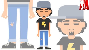 Teen Boy Character Design Flat Vector Illustration