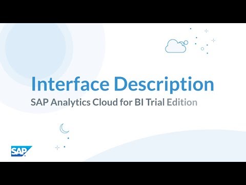 SAP Analytics Cloud Trial Version: Interface Description