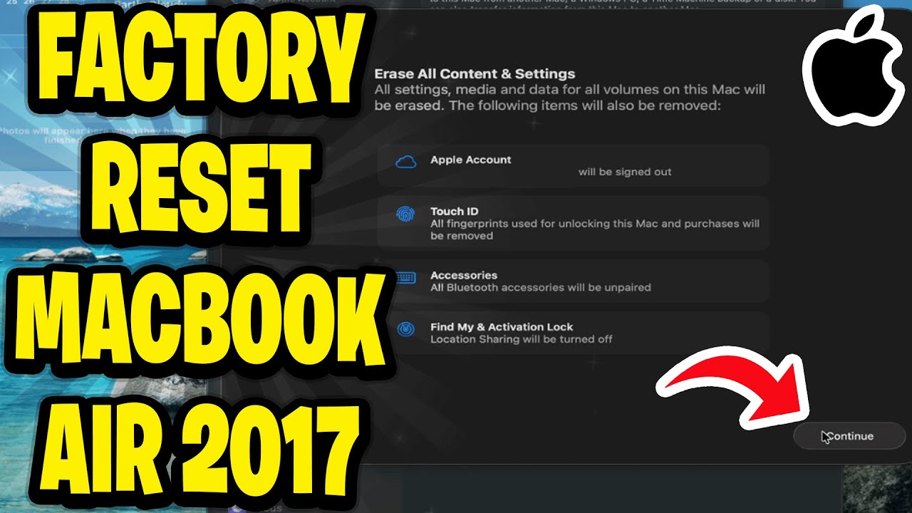 How To Factory Reset Macbook Air 2017 - YouTube