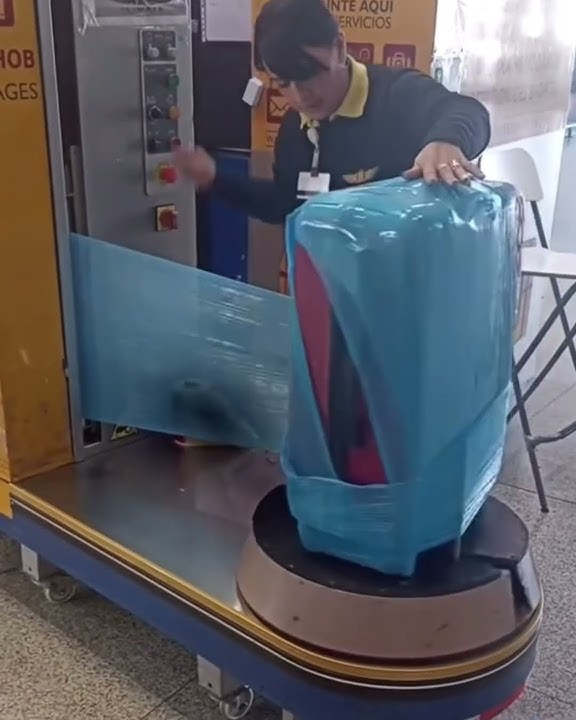 Plastic-Wrapping Your Luggage  #shorts