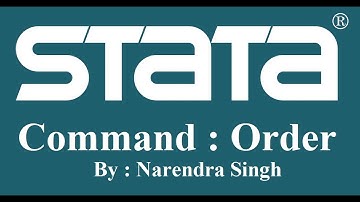 #StataTutorial : Order command #StataForBeginners