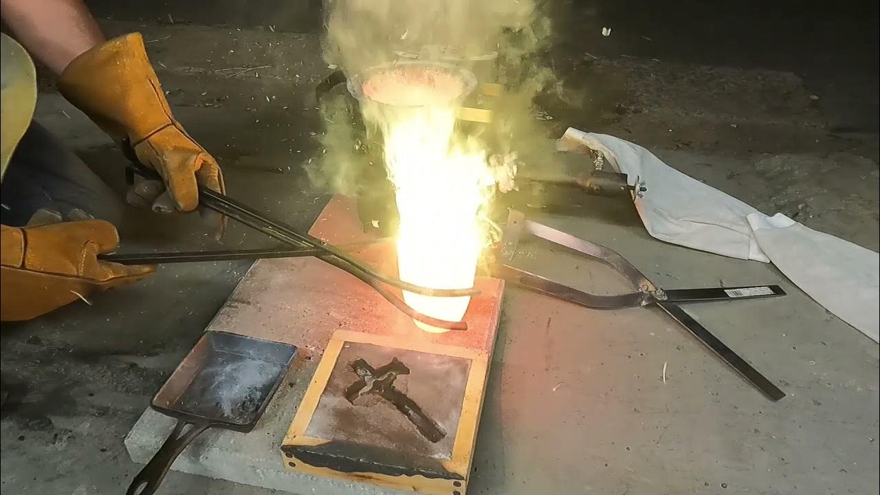 Casting series 5 Melting brass electrical outlet covers, keys and casting a crucifix! YouTube