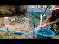 Awesome idea! Using a pipe and plastic bottle to get high pressure water at home
