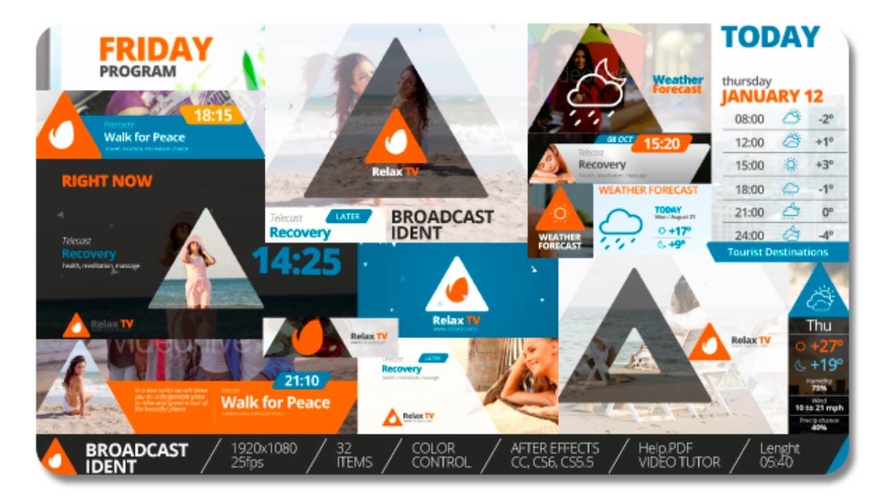 Relax TV - Broadcast Ident | After Effects Template