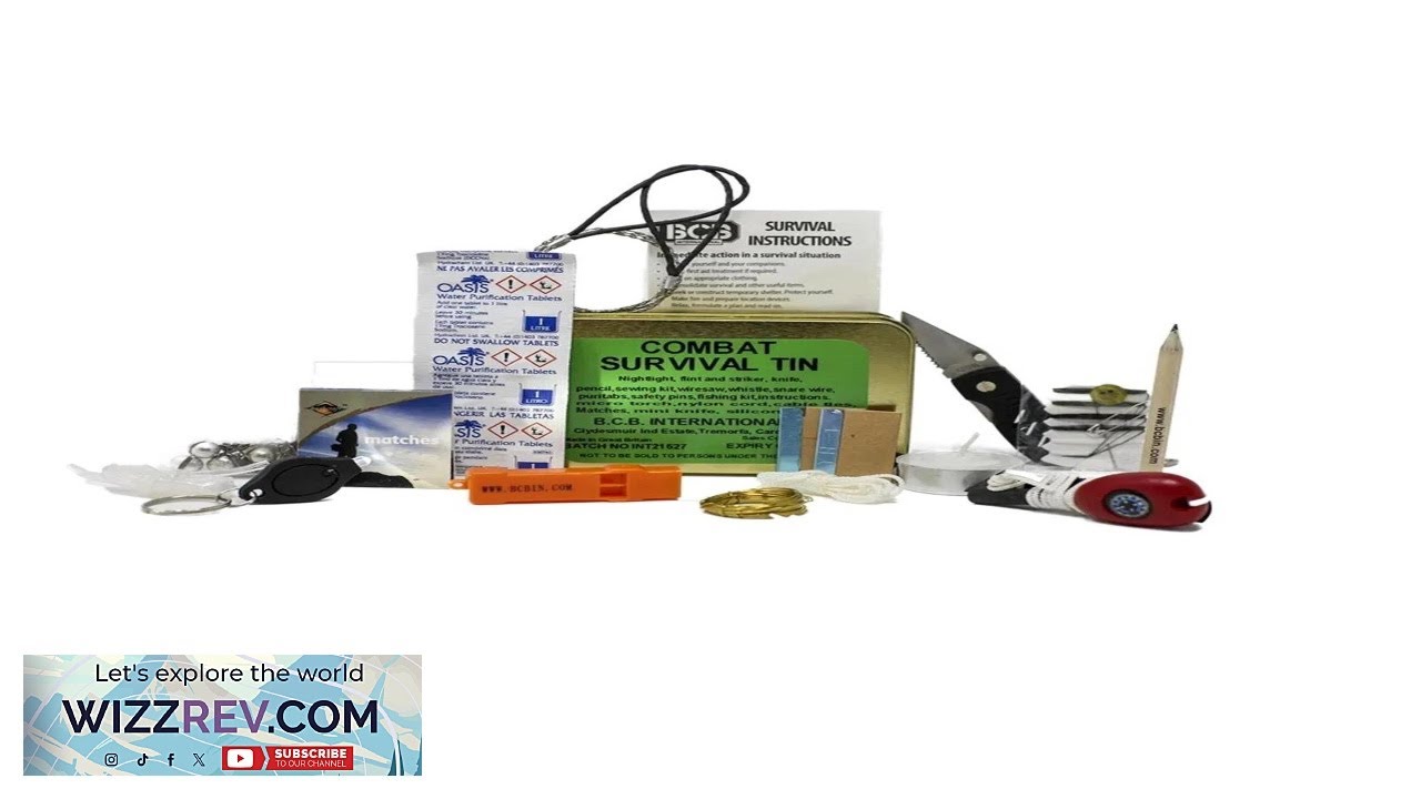 BCB Combat Survival Tin first aid set outdoor camping survival kit non ...