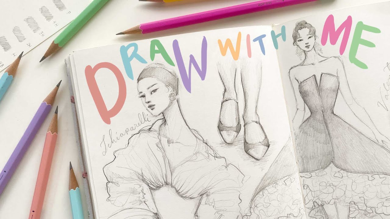 draw COUTURE FASHION WEEK looks with me (+ trying out Arrtx sketching ...