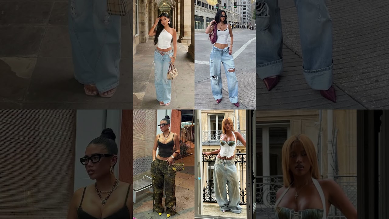 Baggy jeans and sleeveless top  