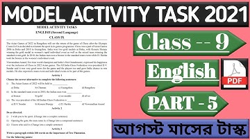 Model Activity Task Class 9 English Part 5 | New Model Activity Task August 2021