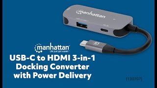 USB-C to HDMI 3-in-1 Docking Converter with Power Delivery 