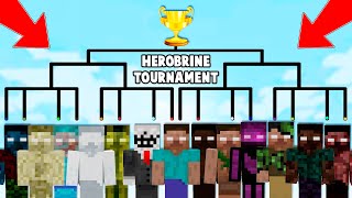 Minecraft: HEROBRINE TOURNAMENT! WHO STRONGEST? 10 NEW HEROBRINES MOBS!  MINECRAFT BATTLE