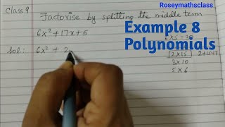Class 9 Polynomials/ Factorise by splitting the middle term #maths #factorization #algebra