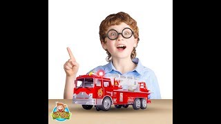Fire Engine Truck Kids Toy Bump & Go Rescue Car   Fire Truck Toys With Realistic Siren Sounds & Exte