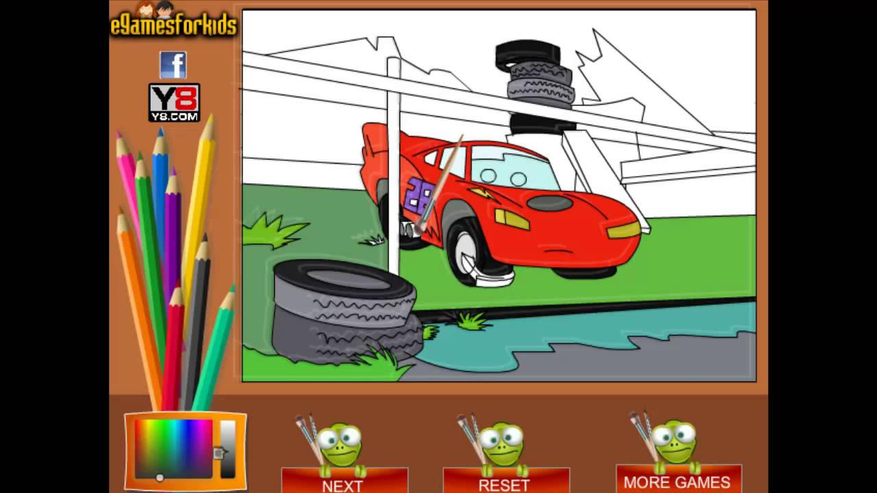 Lightning Mcqueen Coloring Game Poki Com Youtube