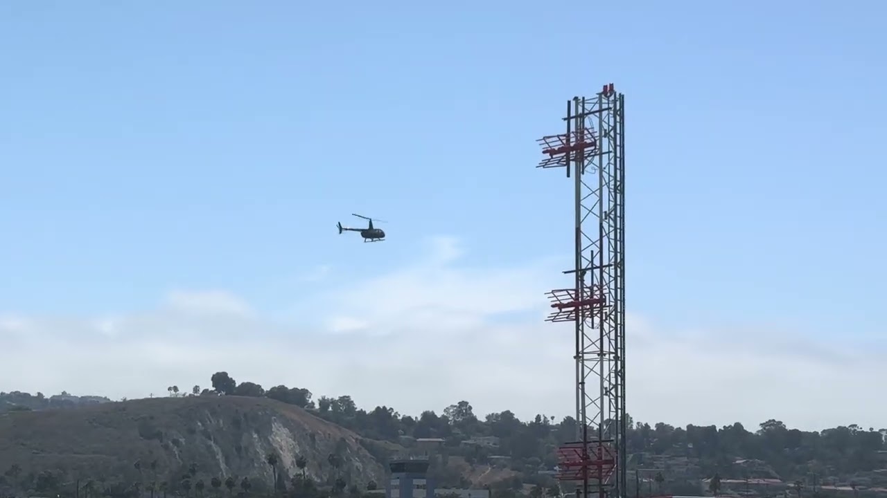 Robinson R66 Helicopter departure from Torrance Airport 