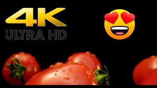 Red cocktail tomato with water droops - 4k uhd video