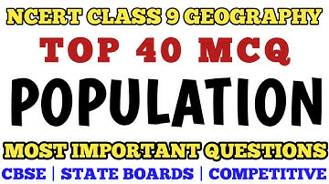 Best MCQ Population Class 9 Full Chapter / Class 9 Geography MCQ // Class 9 MCQ // Geography Class 9