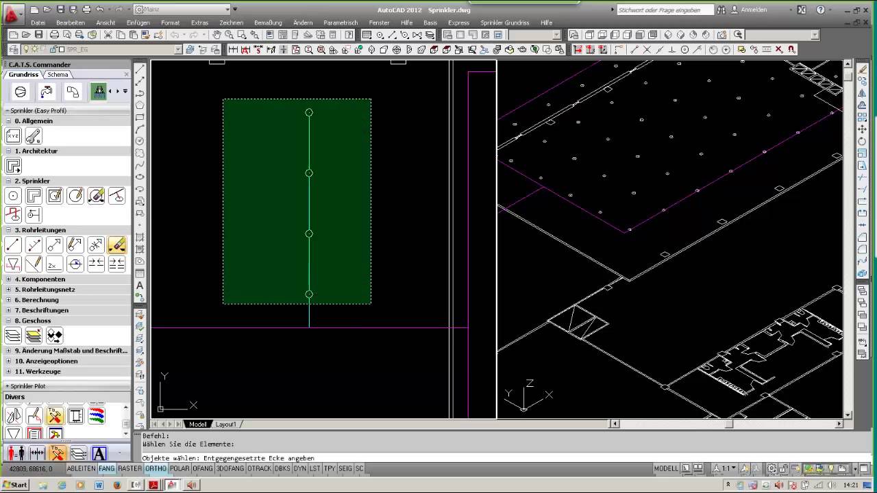 ventilation perfusion scan Konstruktion einer Sprinkleranlage, construction and calculation of a sprinkler system