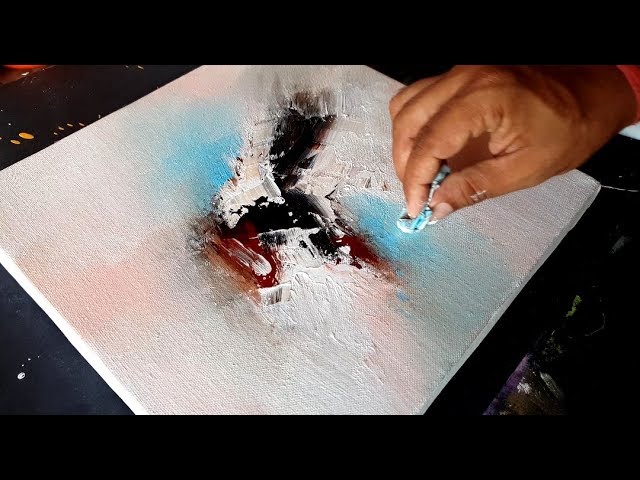 Acrylic abstract painting demonstration #Palette knife blending 