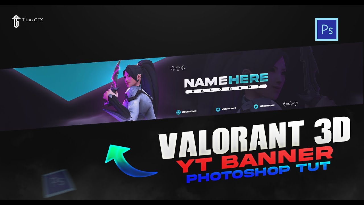 valorant 3D youtube banner tutorial || valorant 3D youtube banner art || valorant youtube banner