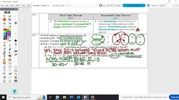 Calculus AB 5.1 Notes: Mean Value Theorem