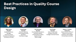 April 9 2025 FLVC Panel on Best Practices in Quality Course Design