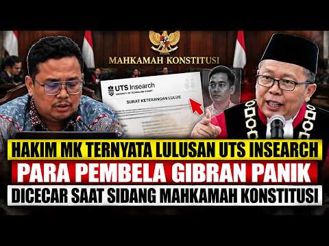SERU! HAKIM MK TERNYATA LULUSAN UTS INSEARCH! KPU BINGUNG DICECAR SOAL IJAZAH GIBRAN