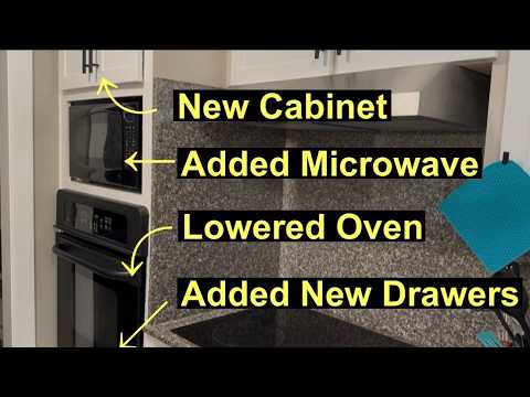 DIY Kitchen Cabinet Makeover |Add Drawers, Lower Oven & Install Built in Microwave (Modern Upgrade)