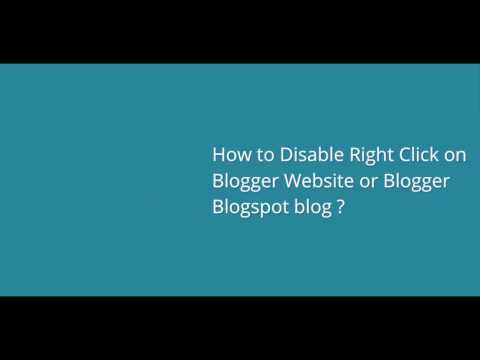 How to Disable Right Click on Blogger Website