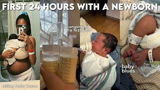 MY FIRST 24 HOURS WITH A NEWBORN | postpartum, bringing baby home + more!