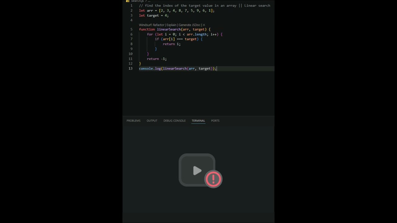 Javascript linear search (Find polyfil)