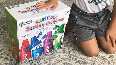 Miko learns to sort & color recognition ~ RAINBOW Sorting Crayons ~ A colorful way to sort & play