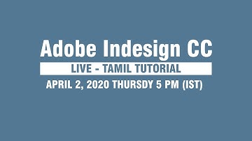 Indesign Tutorial Class - 2 - Tamil