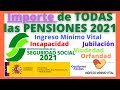 💰📢✅IMPORTE de las PENSIONES Máximas y Mínimas en 2021 🚀SUBIDA / REVALORIZACIÓN