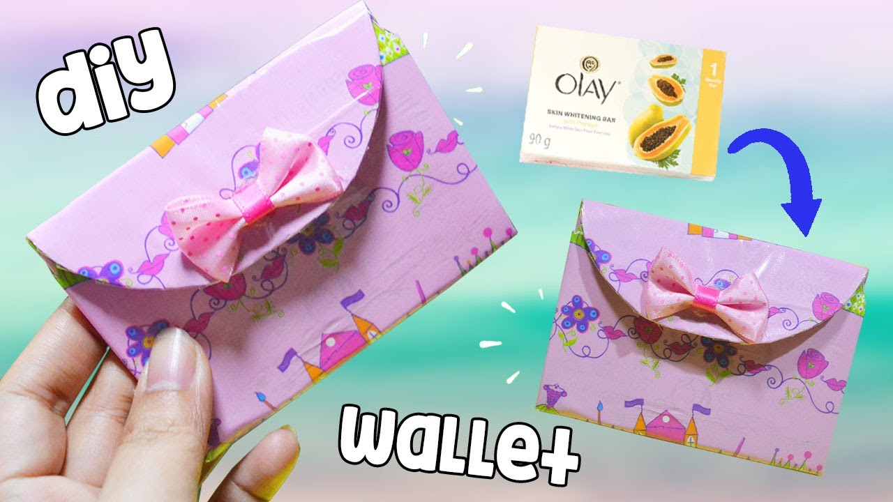 HOW TO MAKE CUTE POCKET WALLET OUT OF SOAP BOX| EASY DIY WALLET - YouTube