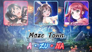 Maze Town -  A・ZU・NA 「FULL ROM/VIE LYRICS + COLOR CODED」- Love Live!
