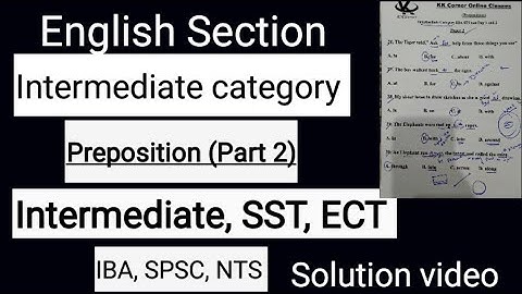 Preposition || Paper 3 Intermediate category|| HST, SST, STS, IBA, CSS exam and other SPSC test