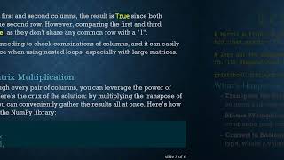 Efficiently Multiply Columns in a Matrix with Python Using Matrix Multiplication