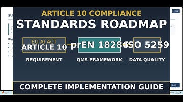 Eu Ai Act Article 10 Compliance - Complete Standards Roadmap (prEN 18286 & ISO 5259)