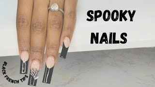 HALLOWEEN NAILS | BLACK FRENCH TIPS